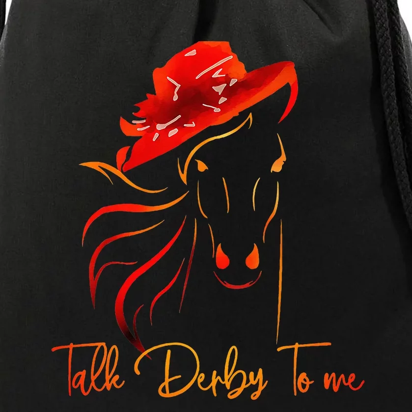 Talk Derby To Me Horse Racing Drawstring Bag