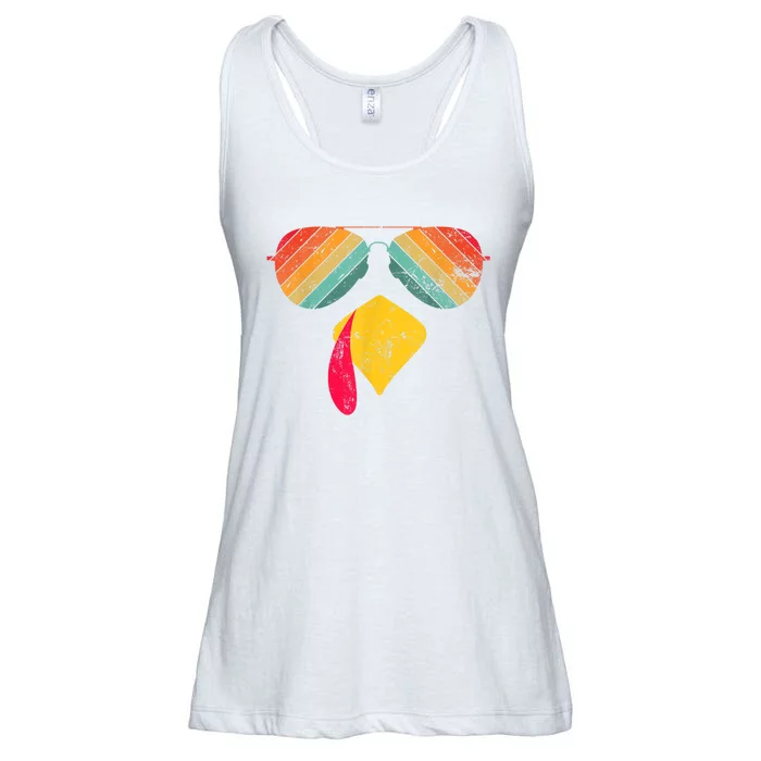 Thanksgiving Dinner Turkey Face Turkey Lover Ladies Essential Flowy Tank