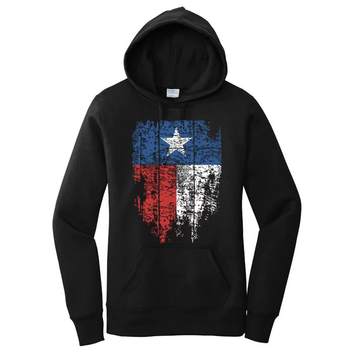 Texas Distressed Texas State Flag Women's Pullover Hoodie