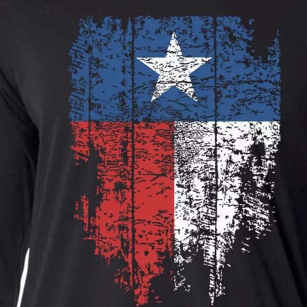 Texas Distressed Texas State Flag Cooling Performance Long Sleeve Crew