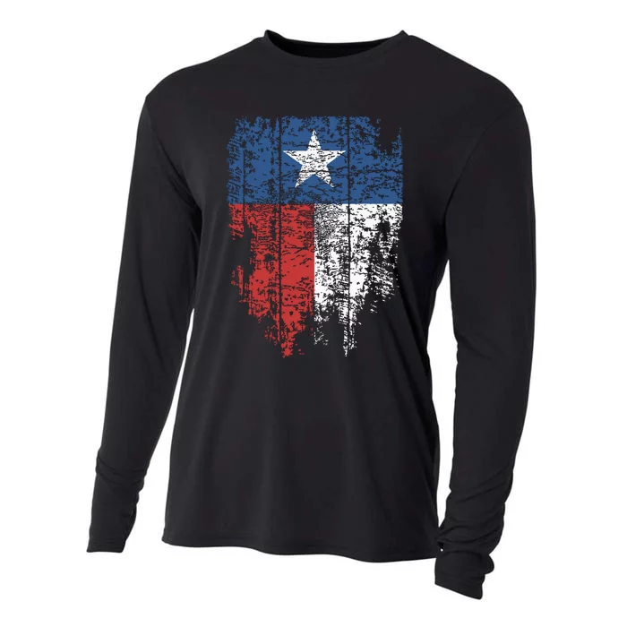 Texas Distressed Texas State Flag Cooling Performance Long Sleeve Crew