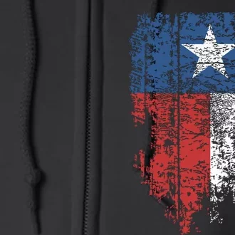 Texas Distressed Texas State Flag Full Zip Hoodie