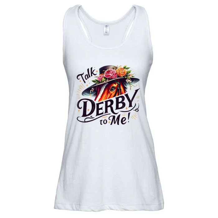 Talk Derby To Me Horse Racing Funny Derby Day Ladies Essential Flowy Tank