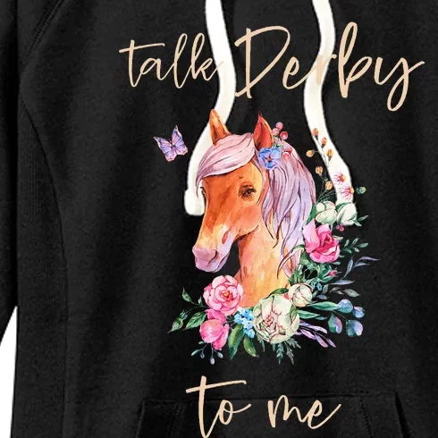 Talk Derby To Me Horse Racing Fan Women's Fleece Hoodie