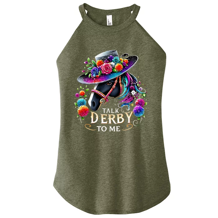 Talk Derby To Me Funny Derby Day 2024 Horse Women’s Perfect Tri Rocker Tank