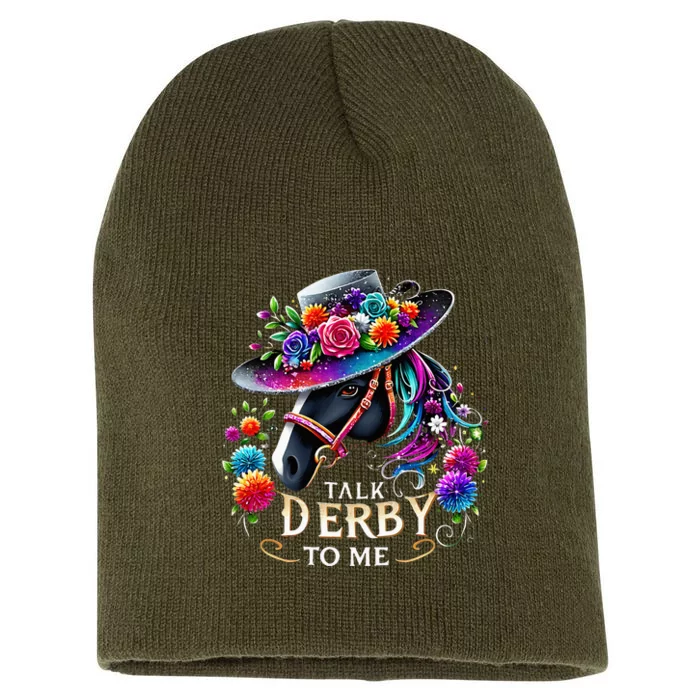 Talk Derby To Me Funny Derby Day 2024 Horse Short Acrylic Beanie