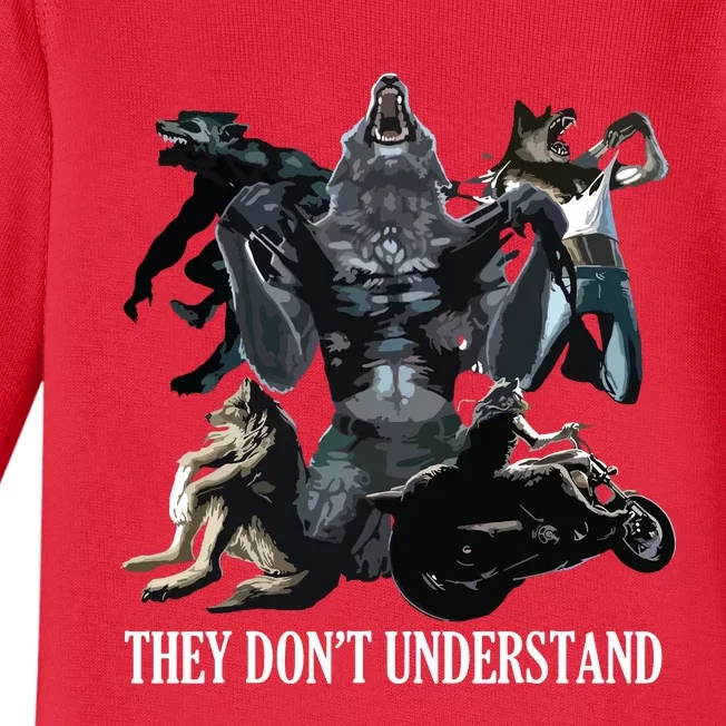 They Don’T Understand Alpha Wolf Unhinged Sigma Wolf Meme Baby Long Sleeve Bodysuit