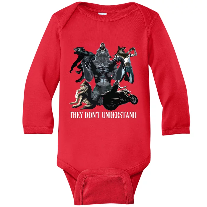 They Don’T Understand Alpha Wolf Unhinged Sigma Wolf Meme Baby Long Sleeve Bodysuit