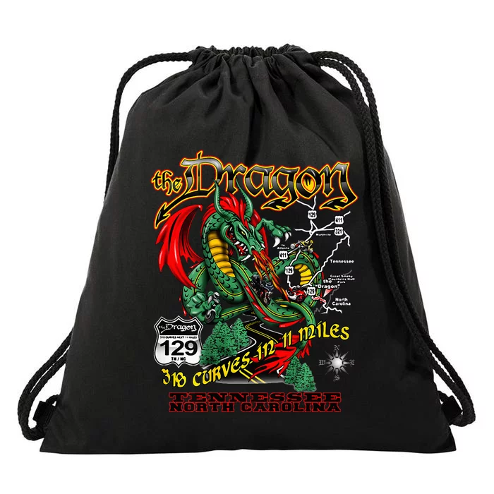 The Dragon Us 129 318 Curves 11 Miles Design Drawstring Bag