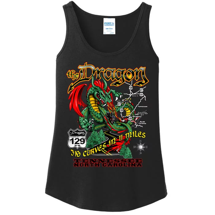 The Dragon Us 129 318 Curves 11 Miles Design Ladies Essential Tank