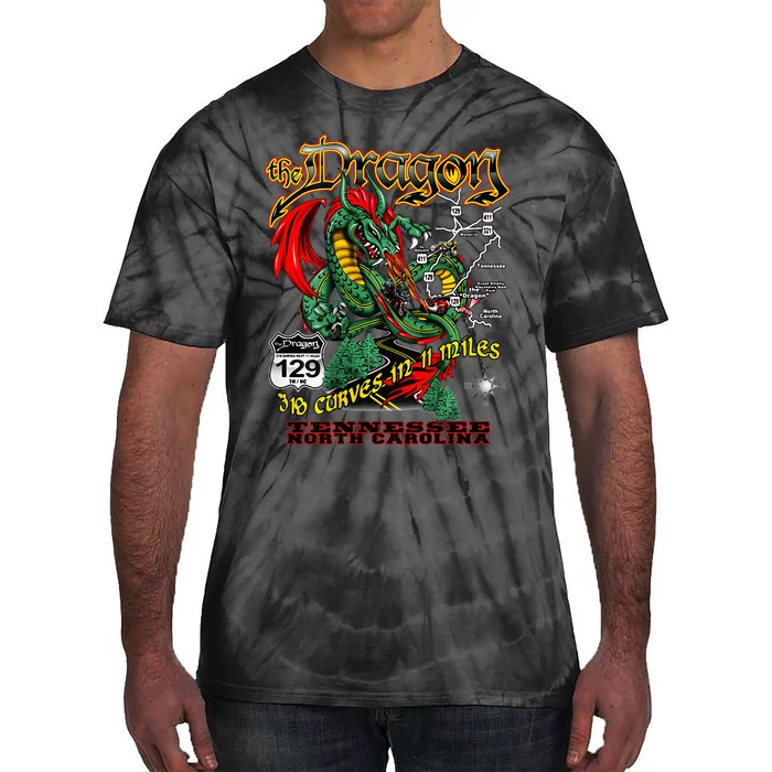 The Dragon Us 129 318 Curves 11 Miles Design Tie-Dye T-Shirt