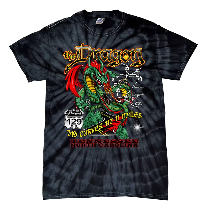 The Dragon Us 129 318 Curves 11 Miles Design Tie-Dye T-Shirt