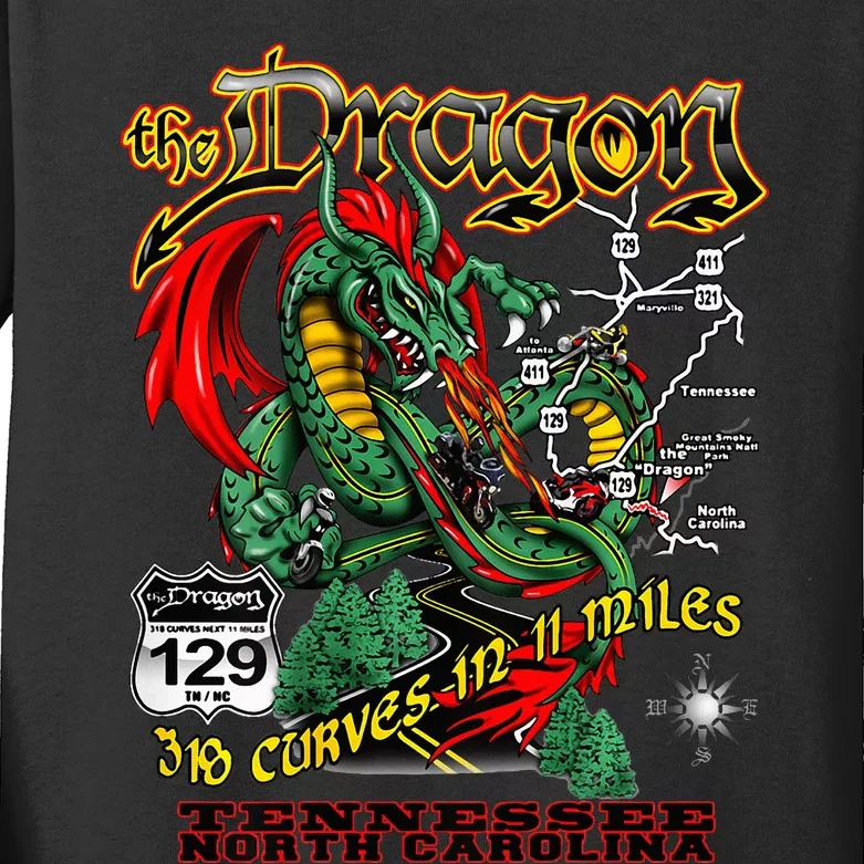 The Dragon Us 129 318 Curves 11 Miles Design Kids Long Sleeve Shirt