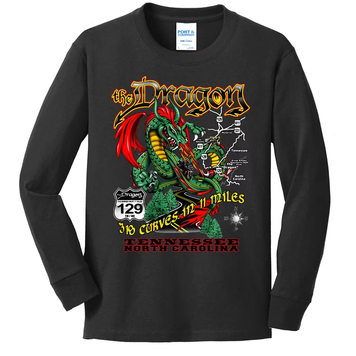 The Dragon Us 129 318 Curves 11 Miles Design Kids Long Sleeve Shirt