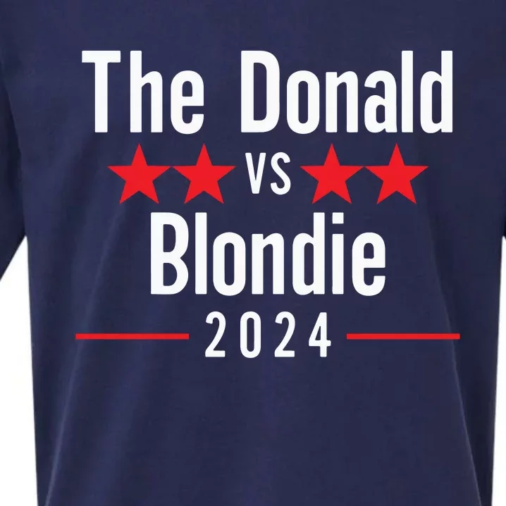 The Donald Vs Blondie Funny Trump 2024 Republican Sueded Cloud Jersey T-Shirt