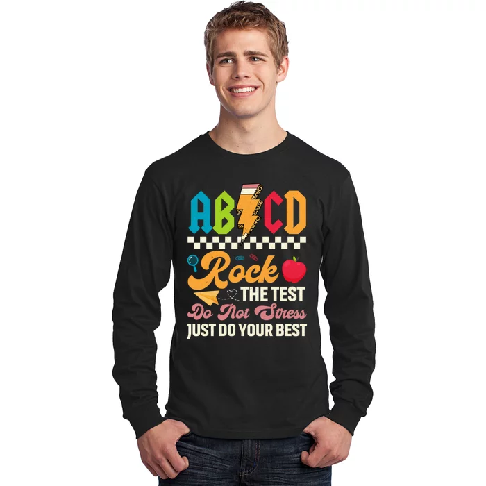 Test Day Vintage Testing Abcd Rock The Test Day Teachers Students Long Sleeve Shirt