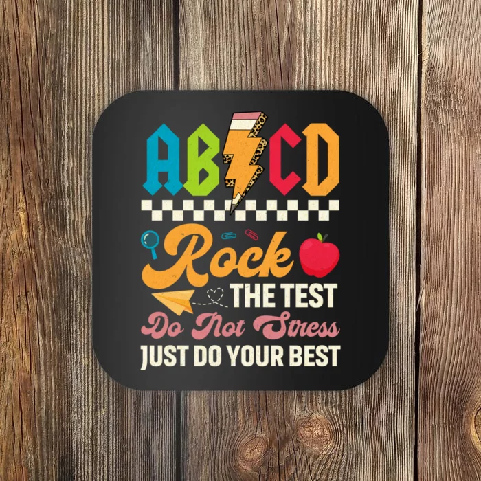 Test Day Vintage Testing Abcd Rock The Test Day Teachers Students Coaster