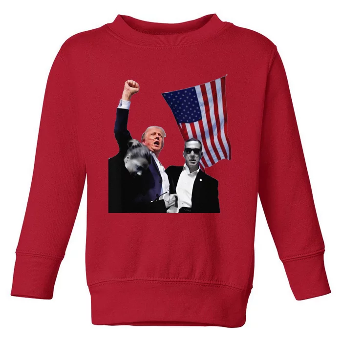 Trump Defiant Victory July 13th 2024 Rise Up America Toddler Sweatshirt