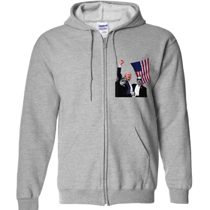 Trump Defiant Victory July 13th 2024 Rise Up America Full Zip Hoodie