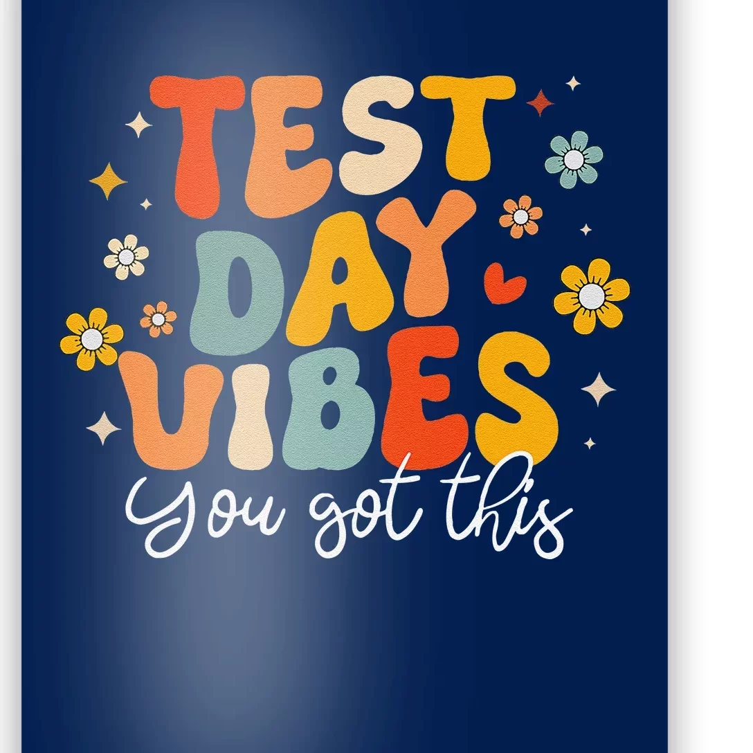 Test Day Vibes Groovy Testing Day Teacher Student Exam Poster