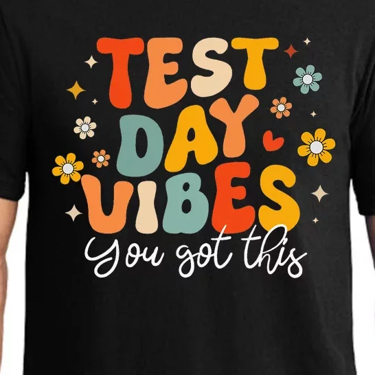 Test Day Vibes Groovy Testing Day Teacher Pajama Set