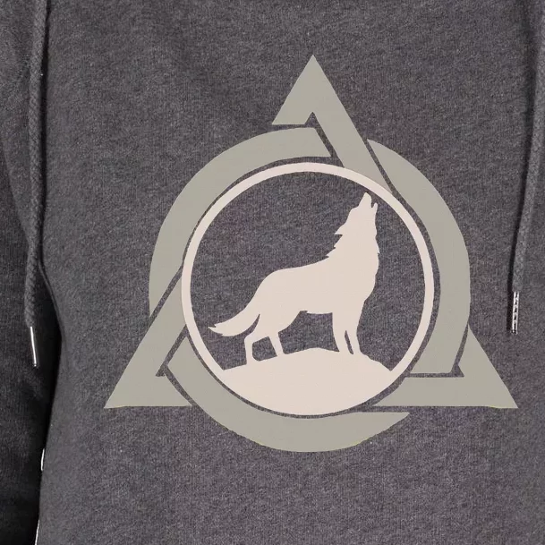 Theta Delta Wolf Therian Gear Therianthropy Symbol Otherkin Womens Funnel Neck Pullover Hood