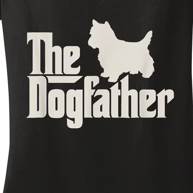 The Dogfather West Highland White Terrier Dog Daddy Dogs Women's V-Neck T-Shirt