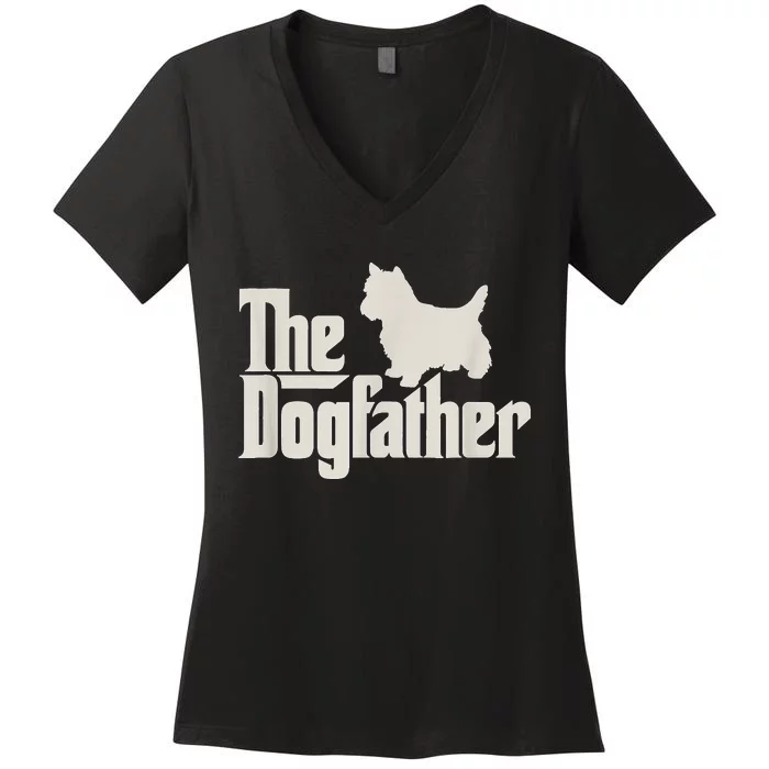 The Dogfather West Highland White Terrier Dog Daddy Dogs Women's V-Neck T-Shirt