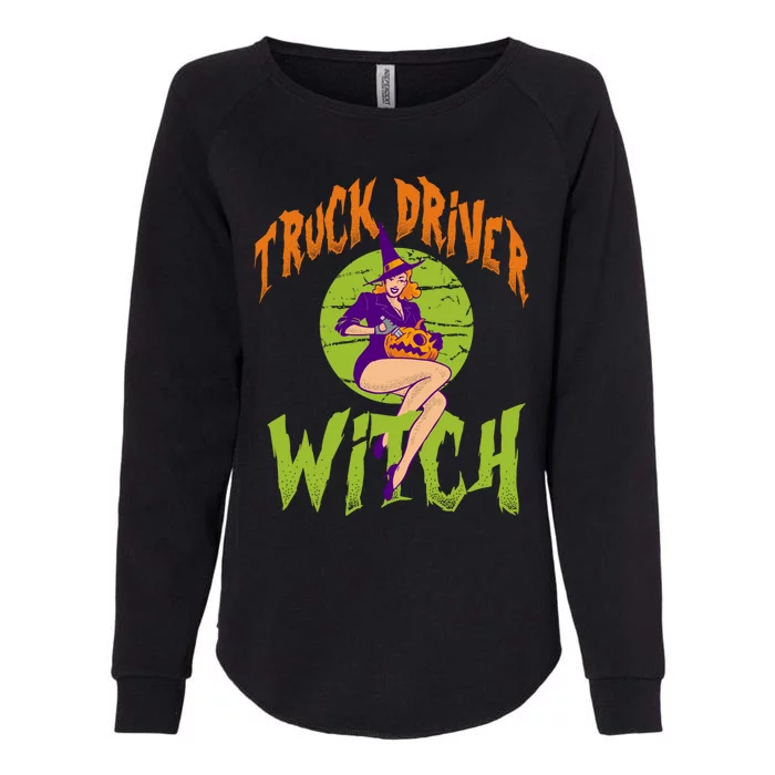 Truck Driver Witch Meaningful Gift Funny Truck Driver Halloween Gift Womens California Wash Sweatshirt