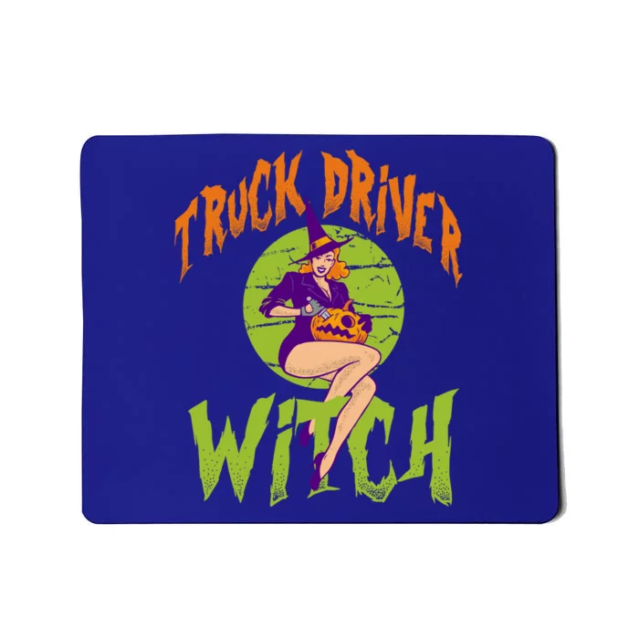 Truck Driver Witch Meaningful Gift Funny Truck Driver Halloween Gift Mousepad