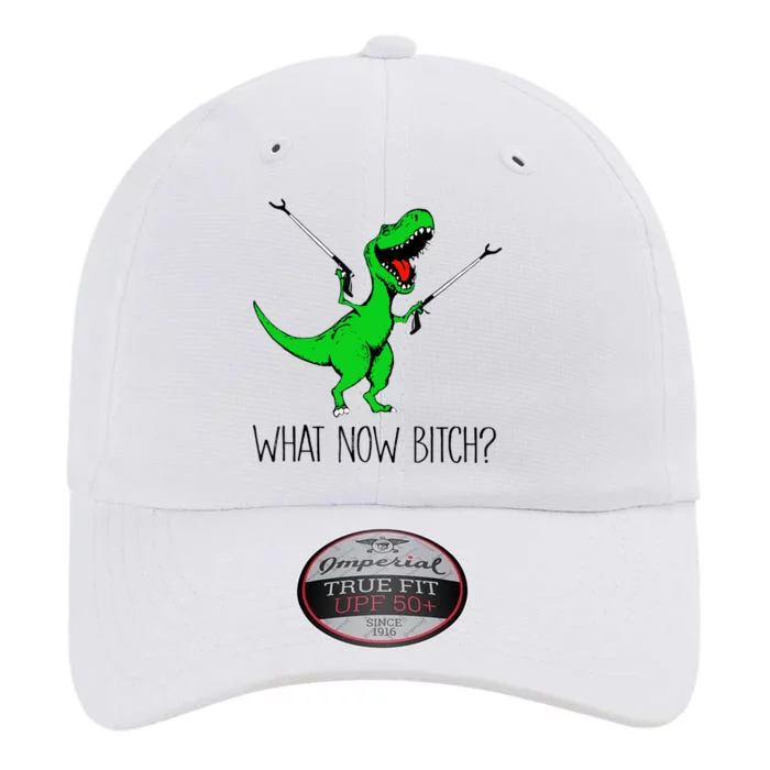 TRex Dinosaur What Now Bitch Funny Tyrannosaurus Rex TShirt The Original Performance Cap