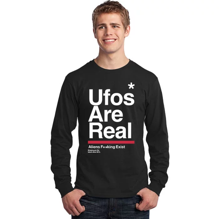 Tom Delonge Wearing Ufos Are Real Aliens Fucking Exist Tall Long Sleeve T-Shirt