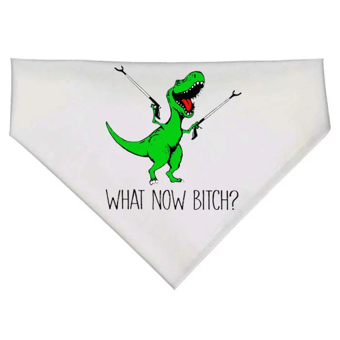 TRex Dinosaur What Now Bitch Funny Tyrannosaurus Rex USA-Made Doggie Bandana