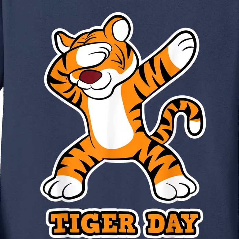 Tiger Day Wildlife Animal For Tiger Kids Long Sleeve Shirt