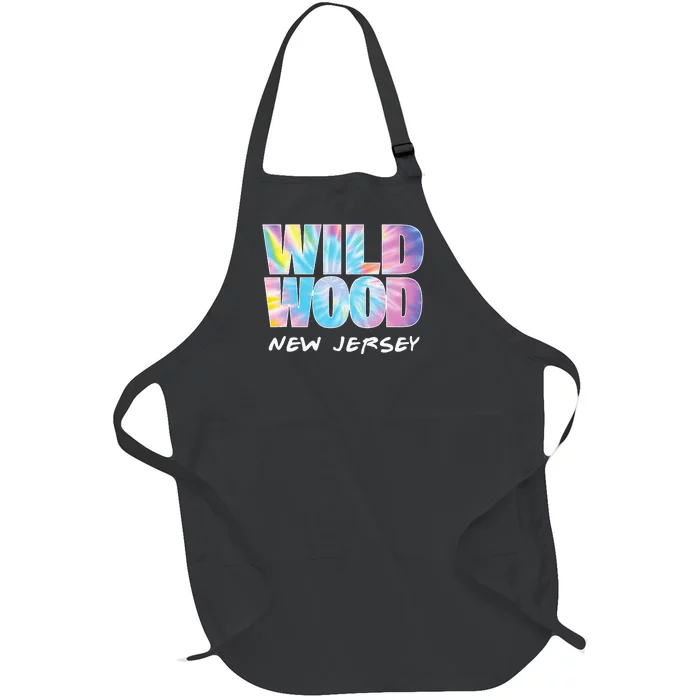 Tie Dye Wildwood New Jersey Souvenir Full-Length Apron With Pocket