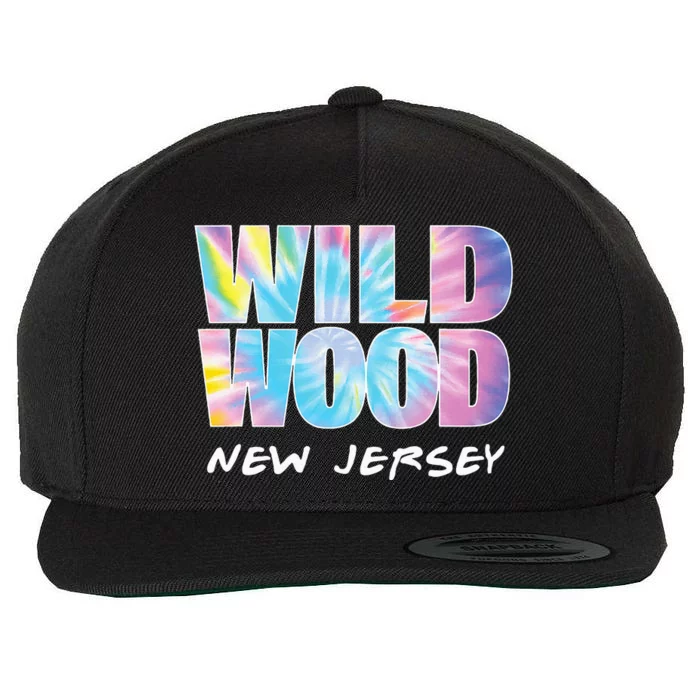 Tie Dye Wildwood New Jersey Souvenir Wool Snapback Cap