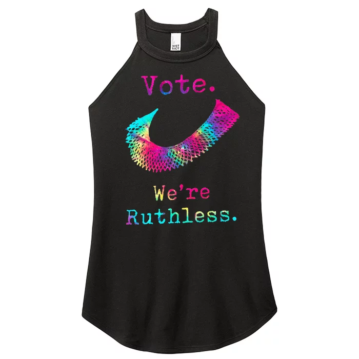 Tie Dye Women Vote WeRe Ruthless Feminist Women’s Perfect Tri Rocker Tank