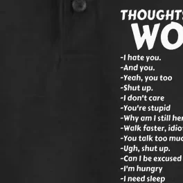 Thoughts During Work Funny Sarcastic Tee Hate Work Dry Zone Grid Performance Polo