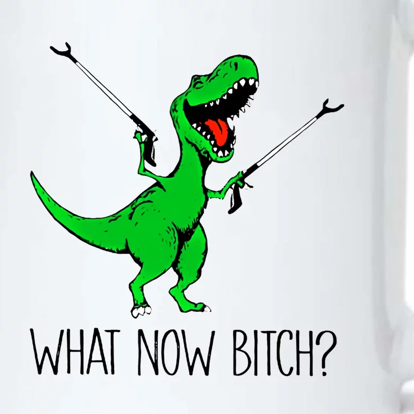 Tgiftrex Dinosaur What Now Bitch Funny Tyrannosaurus Rex Gift Black Color Changing Mug