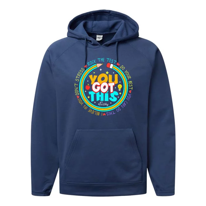 Testing Day You Got This Test Day Rock The Test Teacher Performance Fleece Hoodie