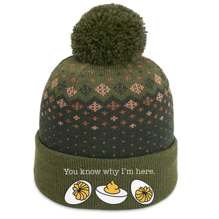 Thanksgiving Dinner You Know Why IM Here Deviled Egg The Baniff Cuffed Pom Beanie