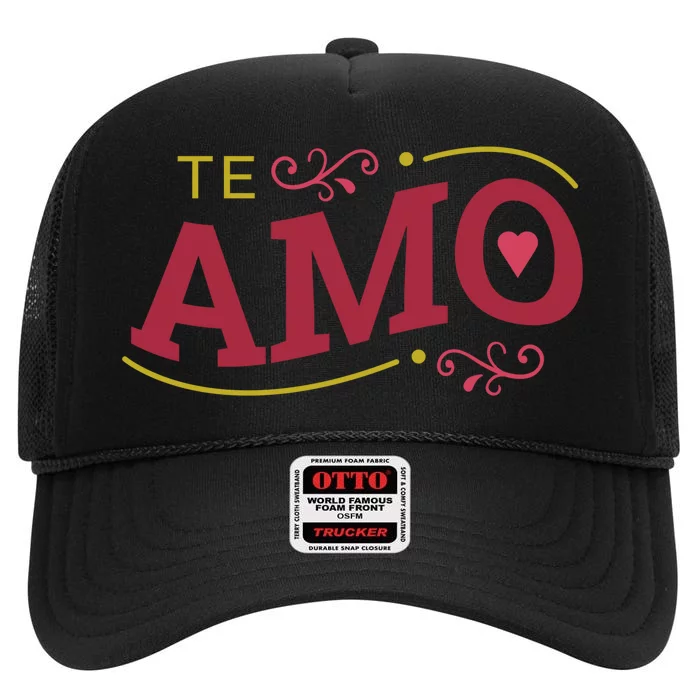 Te Amo High Crown Mesh Trucker Hat