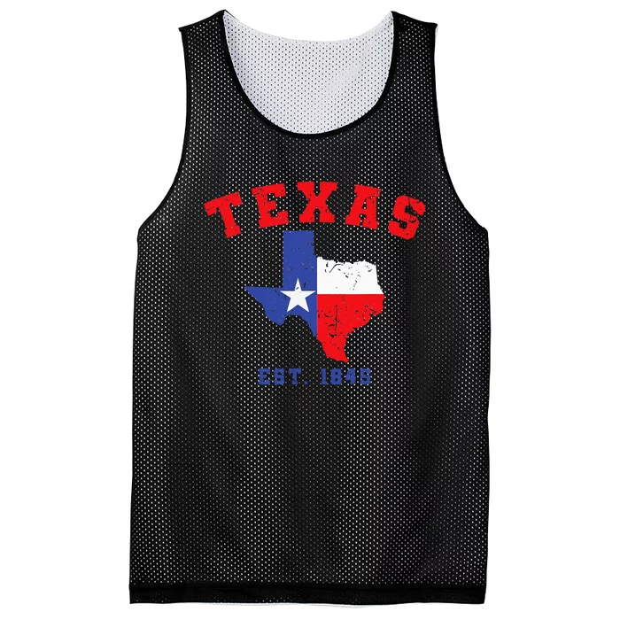 Texas Est. 1845 Texas Pride Home State Texan Mesh Reversible Basketball Jersey Tank