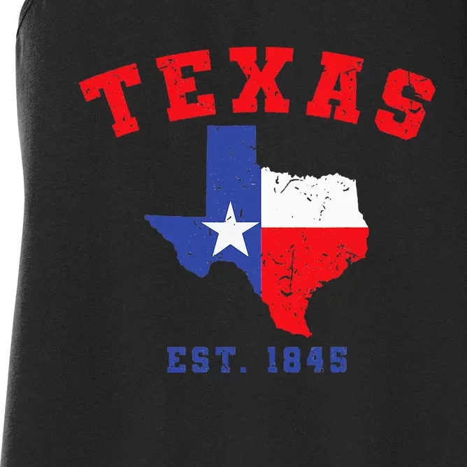 Texas Est. 1845 Texas Pride Home State Texan Women's Racerback Tank