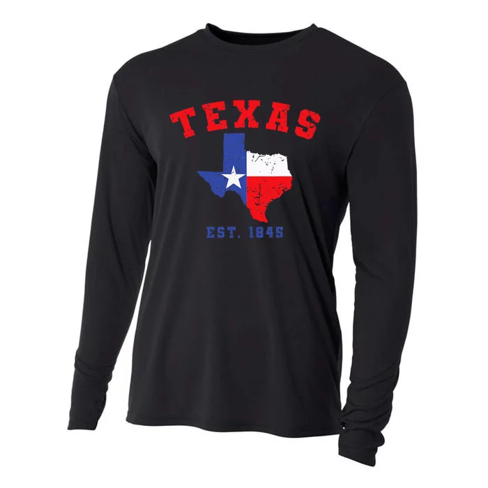 Texas Est 1845 Texas Pride Home State Texan Cooling Performance Long Sleeve Crew