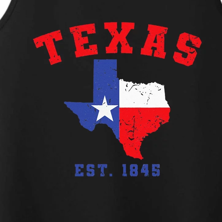 Texas Est 1845 Texas Pride Home State Texan Performance Tank