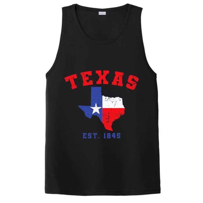 Texas Est 1845 Texas Pride Home State Texan Performance Tank