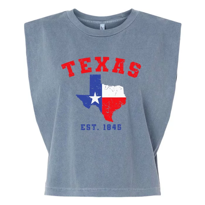 Texas Est 1845 Texas Pride Home State Texan Garment-Dyed Women's Muscle Tee