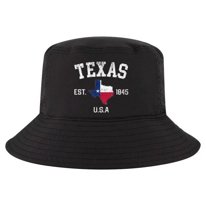 Texas Est 1845 Texas State Flag Map Texan Pride Cool Comfort Performance Bucket Hat