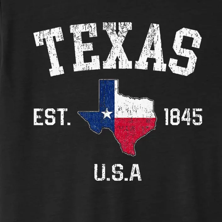 Texas Est 1845 Texas State Flag Map Texan Pride ChromaSoft Performance T-Shirt